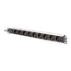 Digitus DN-95437 unidad de distribución de energía (PDU) 9 salidas AC 1U Negro, Plata