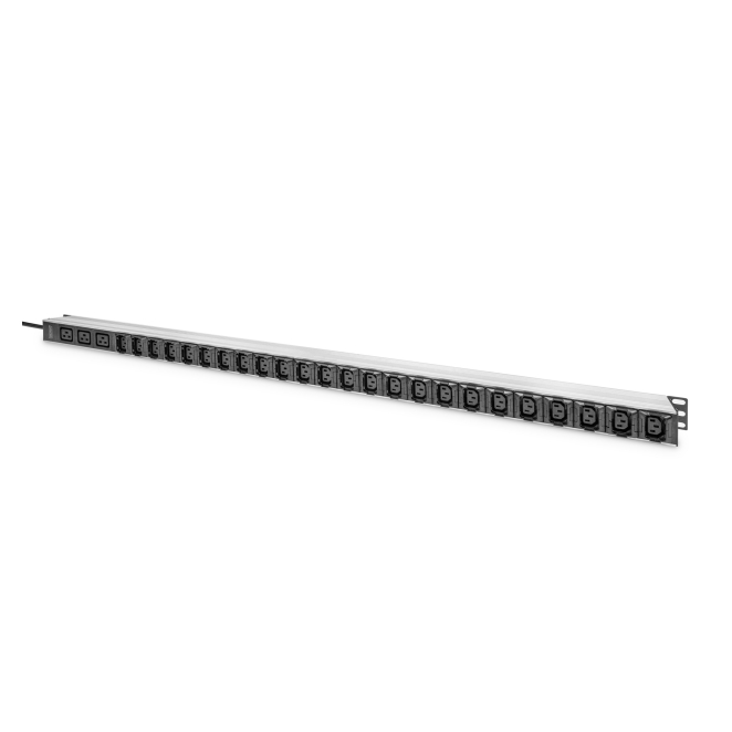 Digitus PDU IT básica, 1 fase 16 A, 24 x C13, 3 x C19, cable de alimentación de 3 m, clavija IEC 60309 16 A