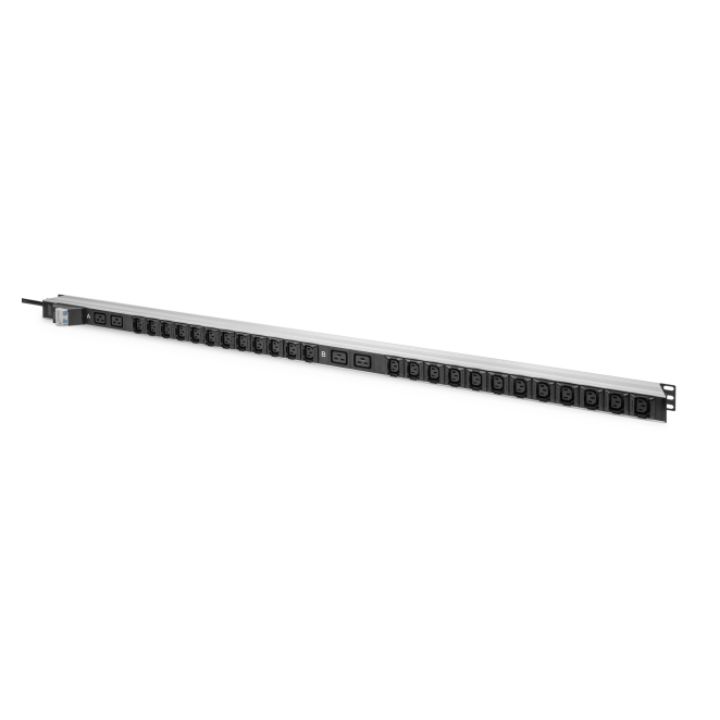 Digitus PDU IT básica, 1 fase 32 A, 24 x C13, 4 x C19, cable de alimentación de 3 m, clavija IEC 60309 32 A