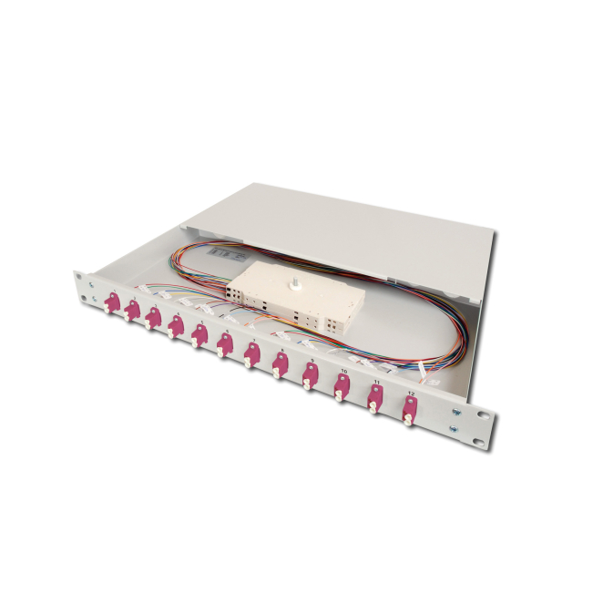 Digitus Caja de empalme de fibra óptica, 1U, equipada, LC, OM4