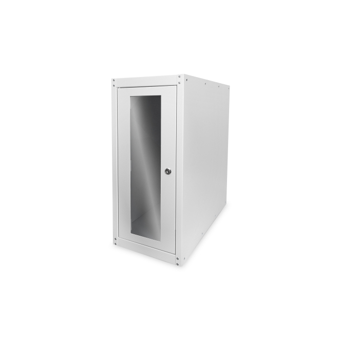 Digitus Carcasa de ordenador con puerta de vidrio, con ruedas y cerraduras, con rendijas de ventilación