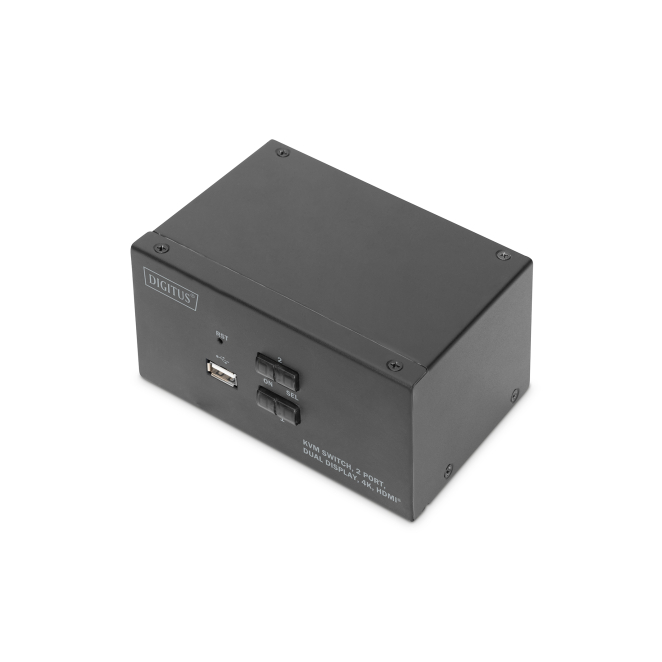 Digitus Conmutador KVM, 2 puertos, pantalla dual, 4K, HDMI®