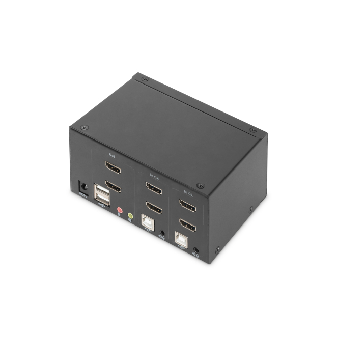 Digitus Conmutador KVM, 2 puertos, pantalla dual, 4K, HDMI