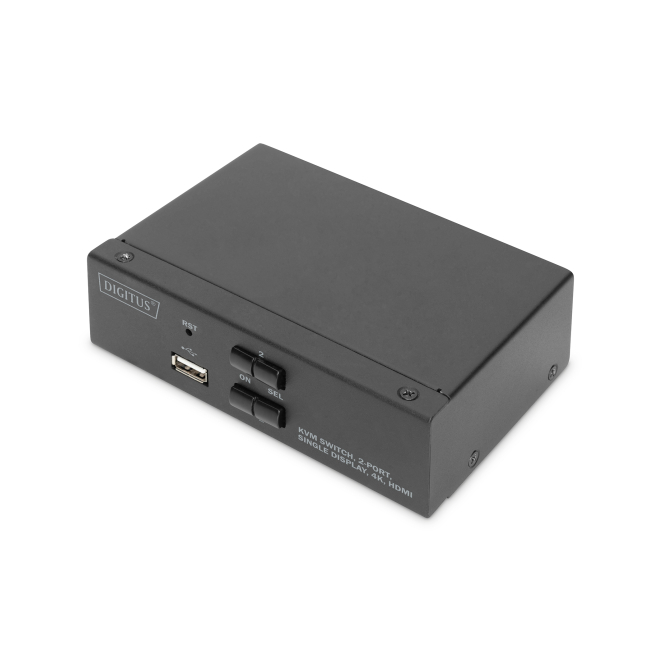 Digitus Conmutador KVM, 2 puertos, pantalla simple, 4K, HDMI®