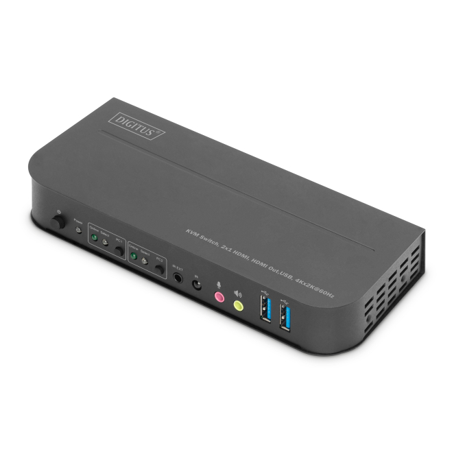 Digitus Conmutador KVM, 2x1 HDMI, salida HDMI, USB, 4Kx2K con 60 Hz