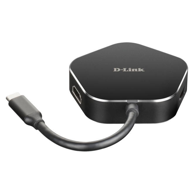 D-Link DUB-M420 base para portátil y replicador de puertos Alámbrico Thunderbolt 3 Aluminio, Negro