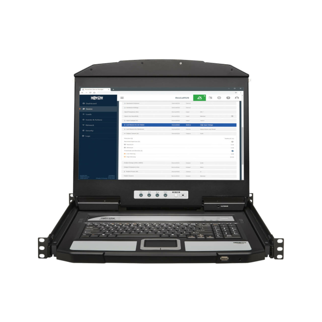 Tripp Lite B021-SWHD-K consola de rack en uso.