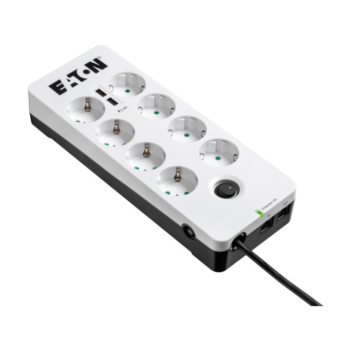 Eaton PB8TUD limitador de tensión Negro, Blanco 8 salidas AC 220 - 250 V 1,5 m