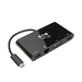 Tripp Lite U444-06N-HV4GUB Adaptador USB 3.1 Gen 1 USB-C, 4K @30Hz - HDMI, VGA, Puerto de Hub USB-A y Gigabit Ethernet, Negro