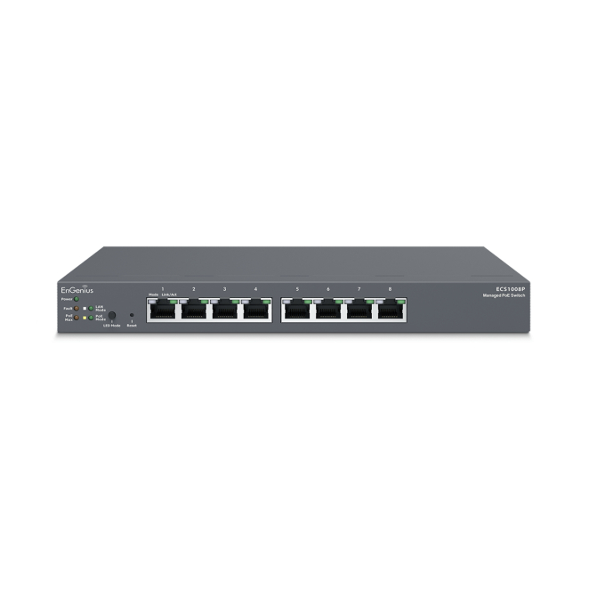 EnGenius ECS1008P switch Gestionado L2 Gigabit Ethernet (10/100/1000) Energía sobre Ethernet (PoE) Negro