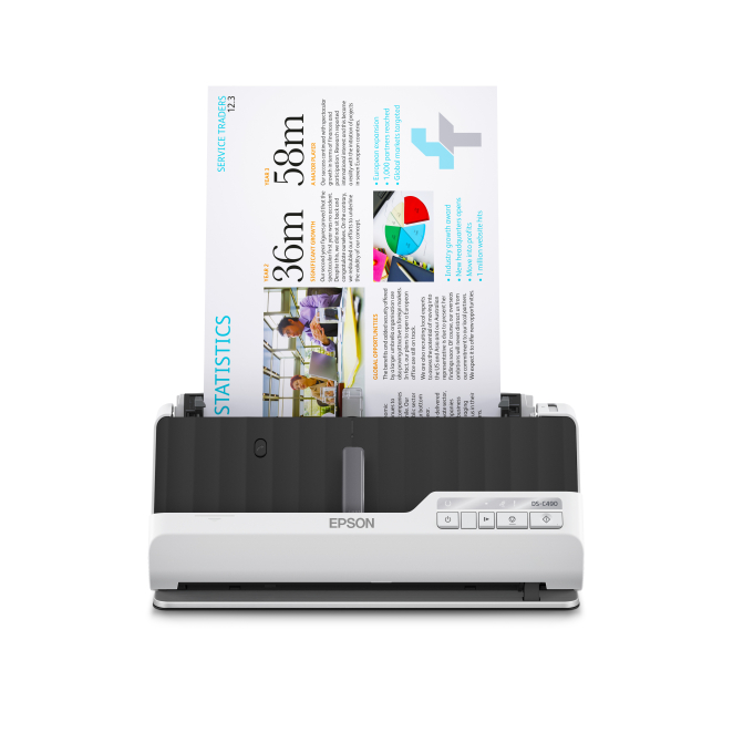 Epson DS-C490 ADF + escáner alimentado por hojas 600 x 600 DPI A4 Negro, Blanco