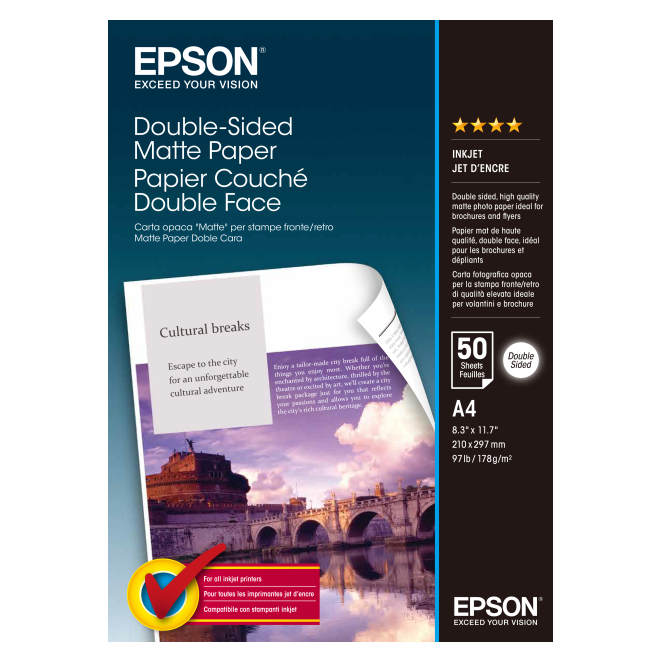 Epson Double-Sided Matte Paper - A4 - 50 hojas