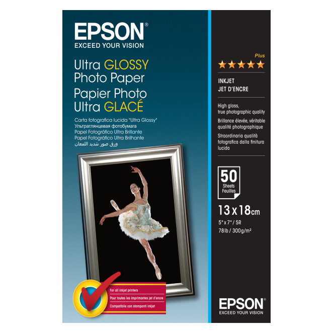 Epson Ultra Glossy Photo Paper - 13x18cm - 50 Hojas