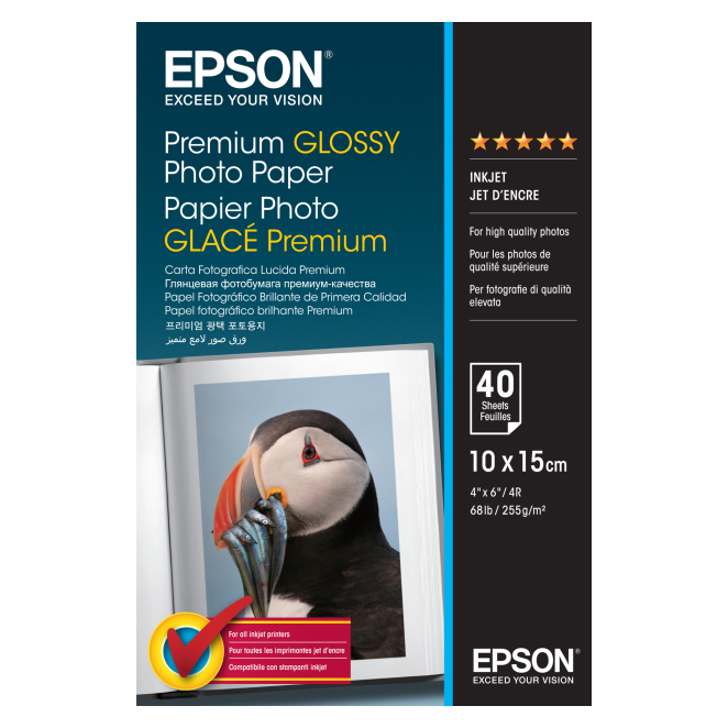 Epson Premium Glossy Photo Paper - 10x15cm - 40 Hojas