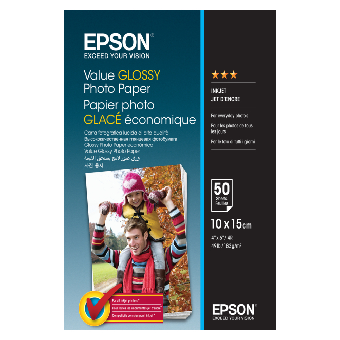 Epson Value Glossy Photo Paper - 10x15cm - 50 Hojas
