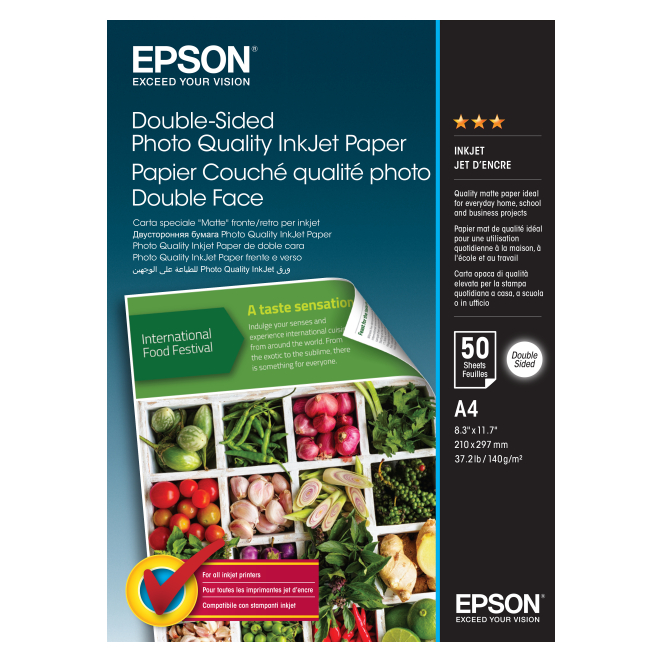 Epson Double-Sided Photo Quality Inkjet Paper - A4 - 50 Sheets