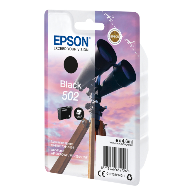 Epson Singlepack Black 502 Ink - Tinta negra de alta calidad