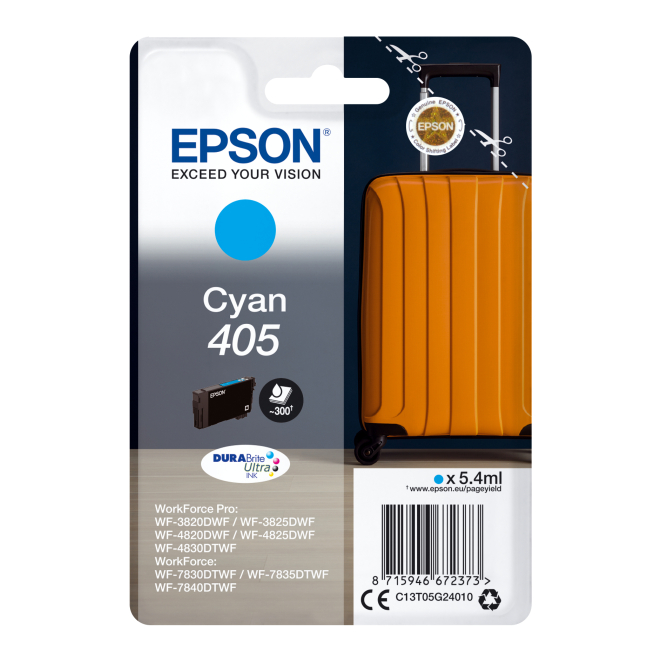 Epson Singlepack Cyan 405 DURABrite Ultra Ink