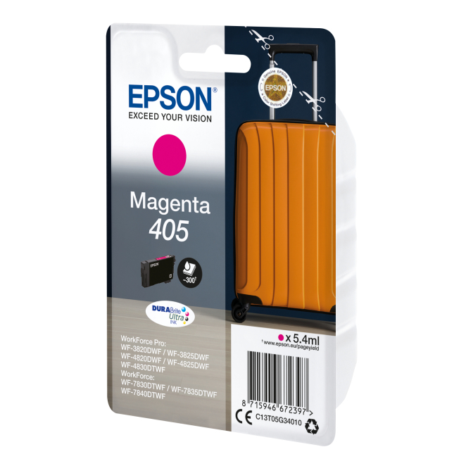 Epson Singlepack Magenta 405 DURABrite Ultra Ink, cartucho de tinta magenta