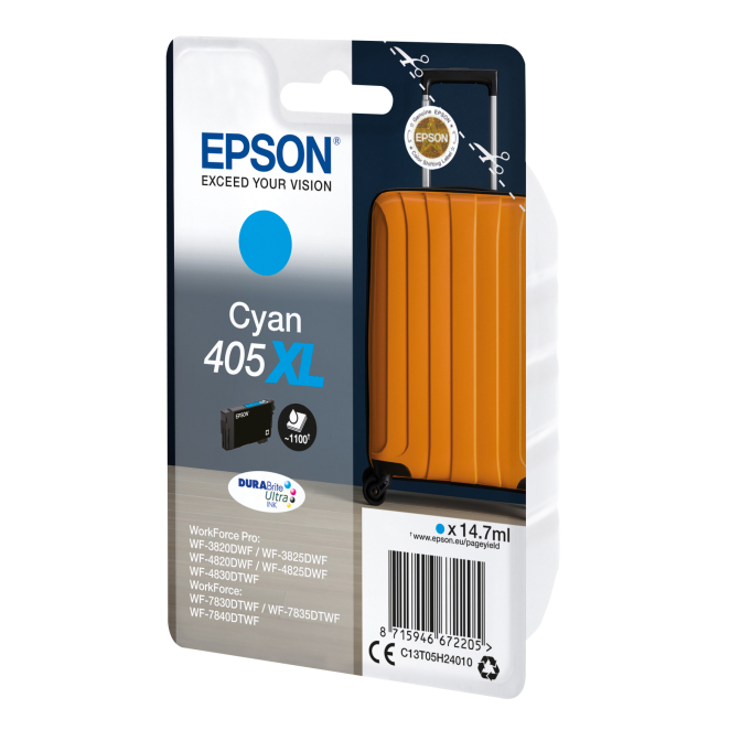 Cartucho de tinta cian Epson Singlepack 405XL DURABrite Ultra