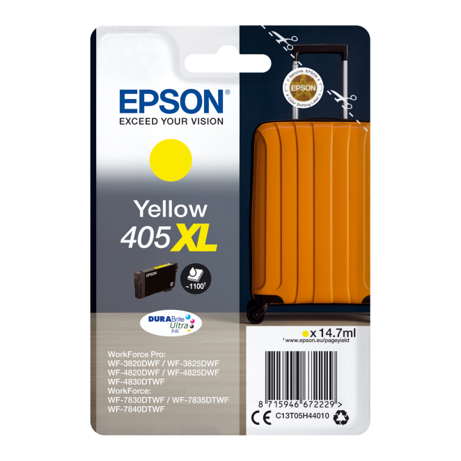 Epson Singlepack Yellow 405XL DURABrite Ultra Ink