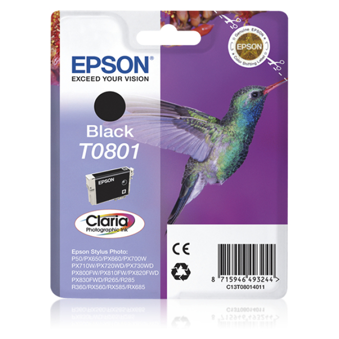 Epson Hummingbird Cartucho T0801 negro (etiqueta RF)