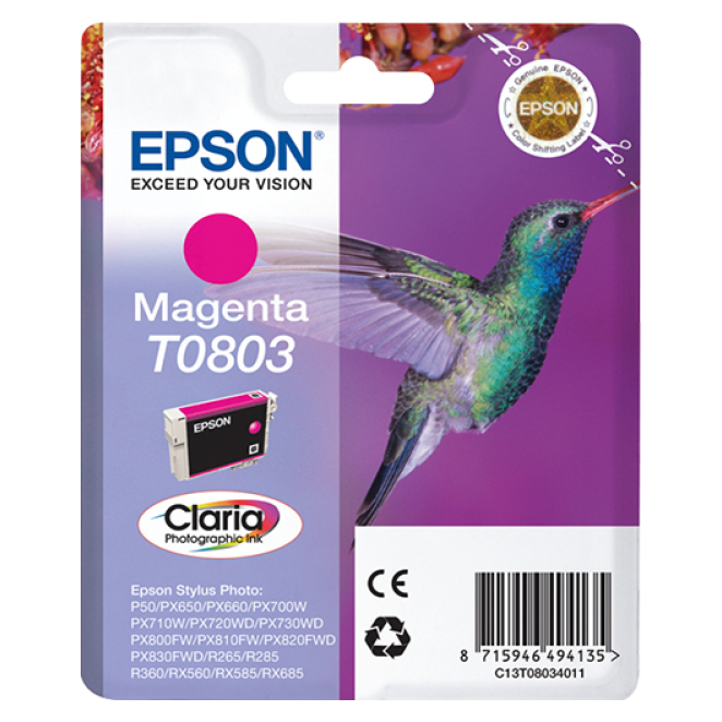 Epson Hummingbird Cartucho T0803 magenta