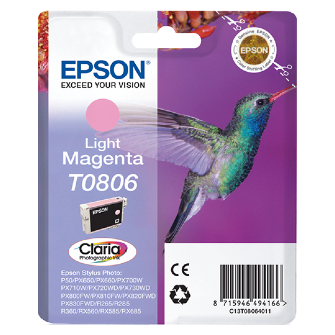 Epson Hummingbird Cartucho T0806 magenta claro