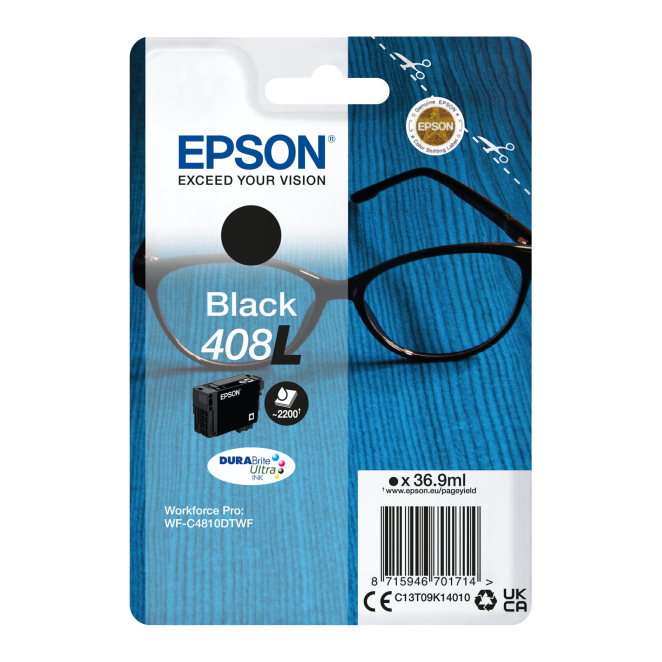 Epson Singlepack Black 408L DURABrite Ultra Ink