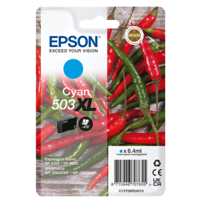 Epson 503XL cartucho de tinta 1 pieza(s) Original Alto rendimiento (XL) Cian