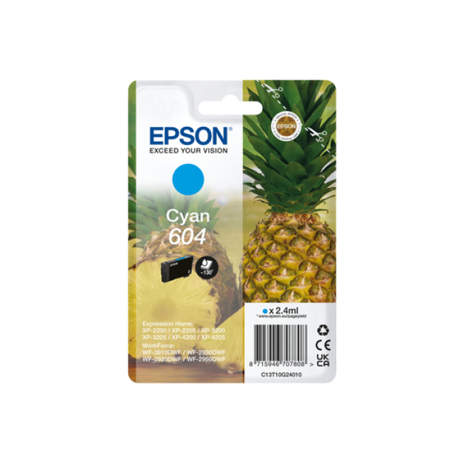 Epson 604 cartucho de tinta 1 pieza(s) Original Rendimiento estándar Cian