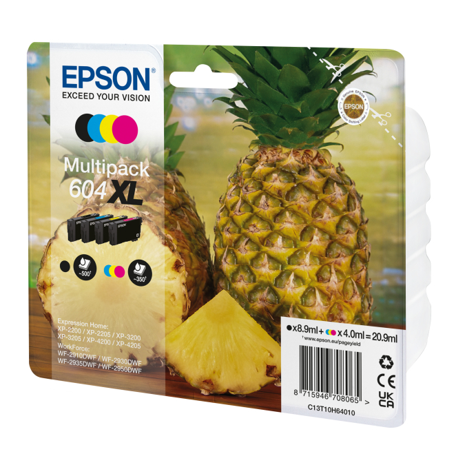 Epson 604XL cartucho de tinta 4 pieza(s) Original Alto rendimiento (XL) Negro, Cian, Magenta, Amarillo