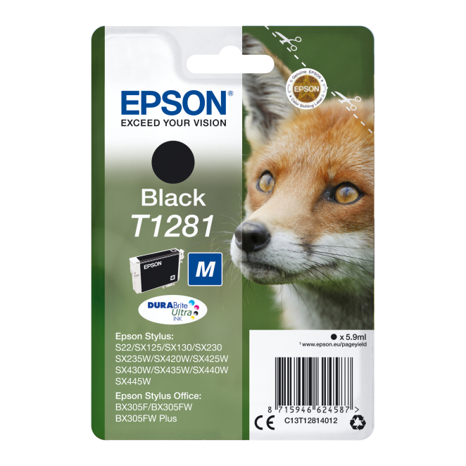 Epson Fox Cartucho T1281 negro (etiqueta RF)
