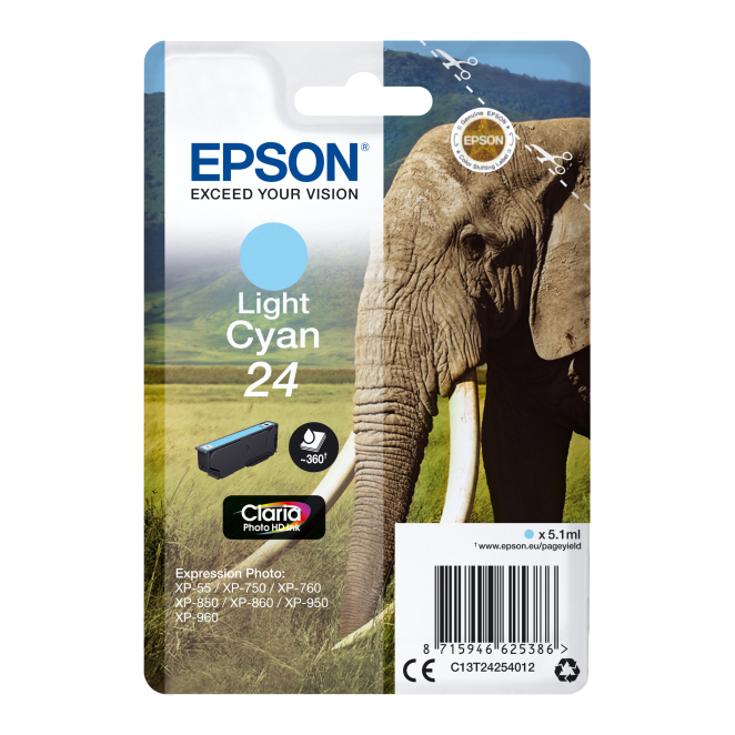 Epson Elephant Cartucho 24 cian claro