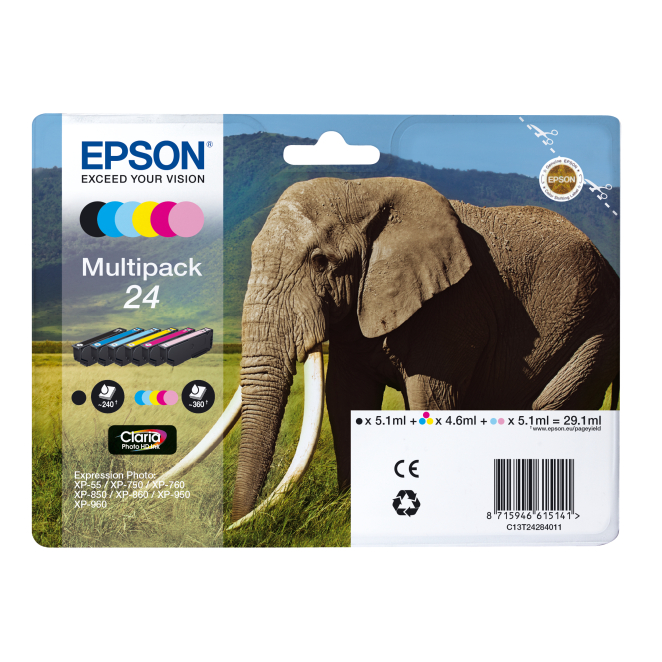 Epson Elephant Multipack 6-colours 24 Claria Photo HD Ink