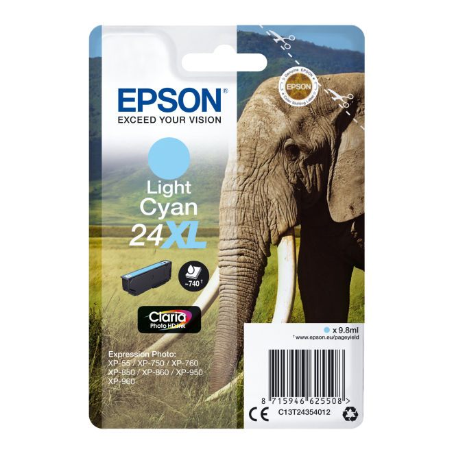 Epson Elephant Cartucho 24XL cian claro