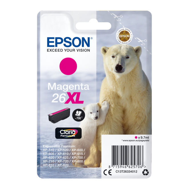 Epson Polar bear Cartucho 26XL magenta