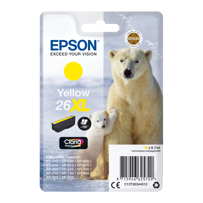 Epson Polar bear Cartucho 26XL amarillo