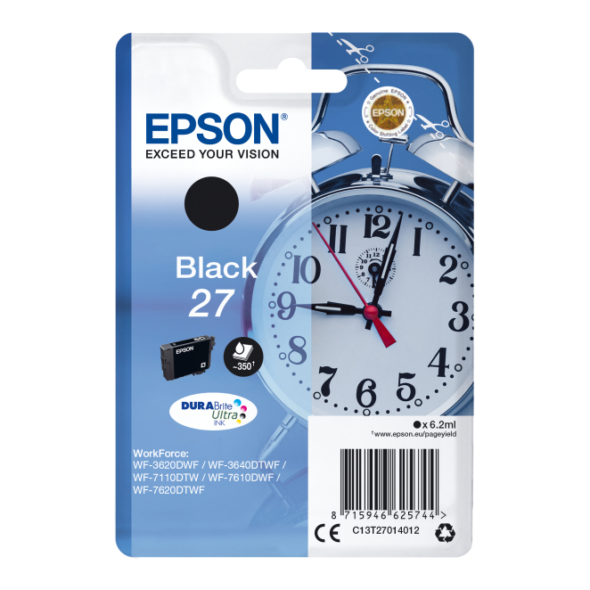Epson Alarm clock Singlepack Black 27 DURABrite Ultra Ink
