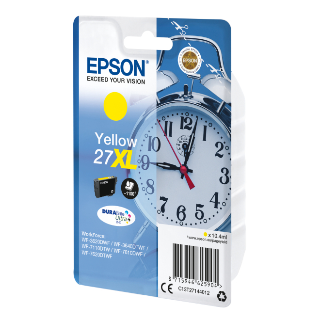 Epson Alarm clock Singlepack Yellow 27XL DURABrite Ultra Ink