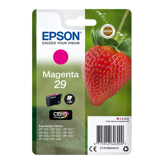 Epson Strawberry Singlepack Magenta 29 Claria Home Ink