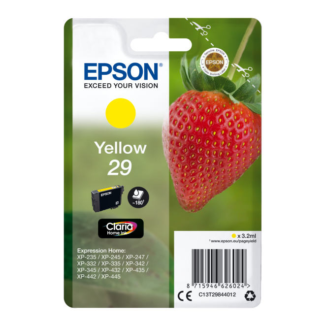 Epson Strawberry Singlepack Yellow 29 Claria Home Ink