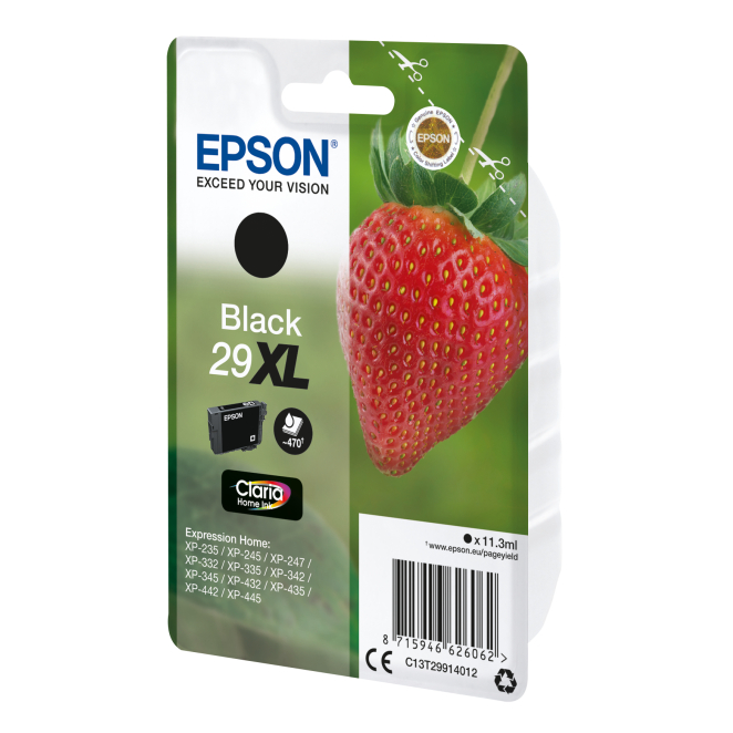 Epson Strawberry Singlepack Black 29XL Claria Home Ink en Blister
