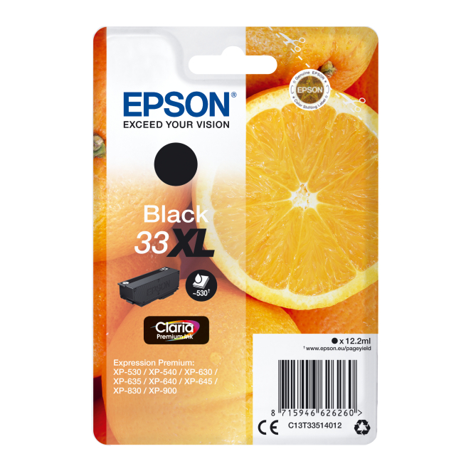 Epson Oranges Singlepack Black 33XL Claria Premium Ink
