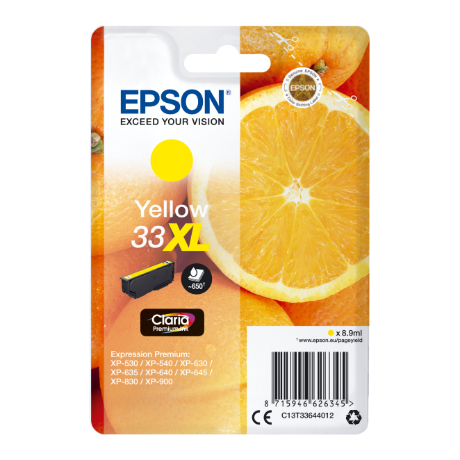 Epson Oranges Singlepack Yellow 33XL Claria Premium Ink
