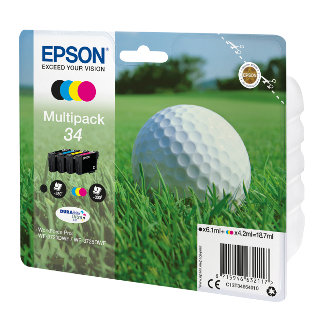 Epson Golf ball Multipack 4-colours 34 DURABrite Ultra Ink