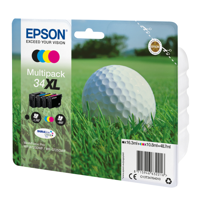Epson Golf ball Multipack 4-colours 34XL DURABrite Ultra Ink