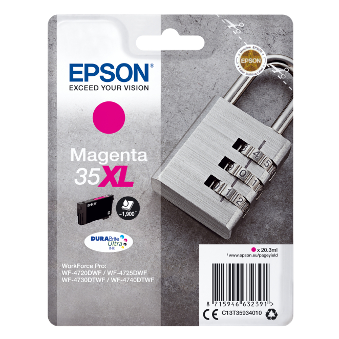 Epson Padlock Singlepack Magenta 35XL DURABrite Ultra Ink
