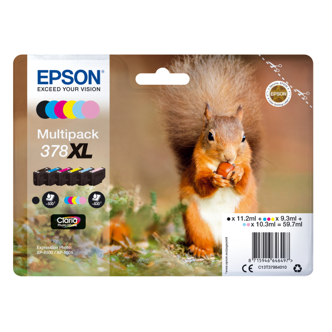 Epson Squirrel Multipack 6-colours 378XL Claria Photo HD Ink