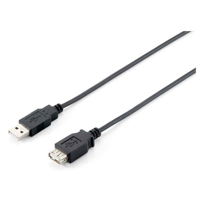 Equip 128850 Cable de extensión USB 2.0 tipo A macho a hembra, 1,8 m , negro